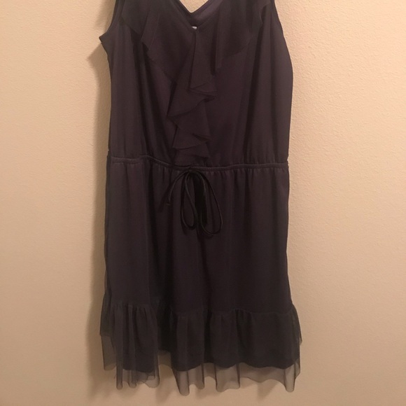 Xhilaration Navy Blue V-Neck Blouson Dress NWT L - Picture 2 of 8